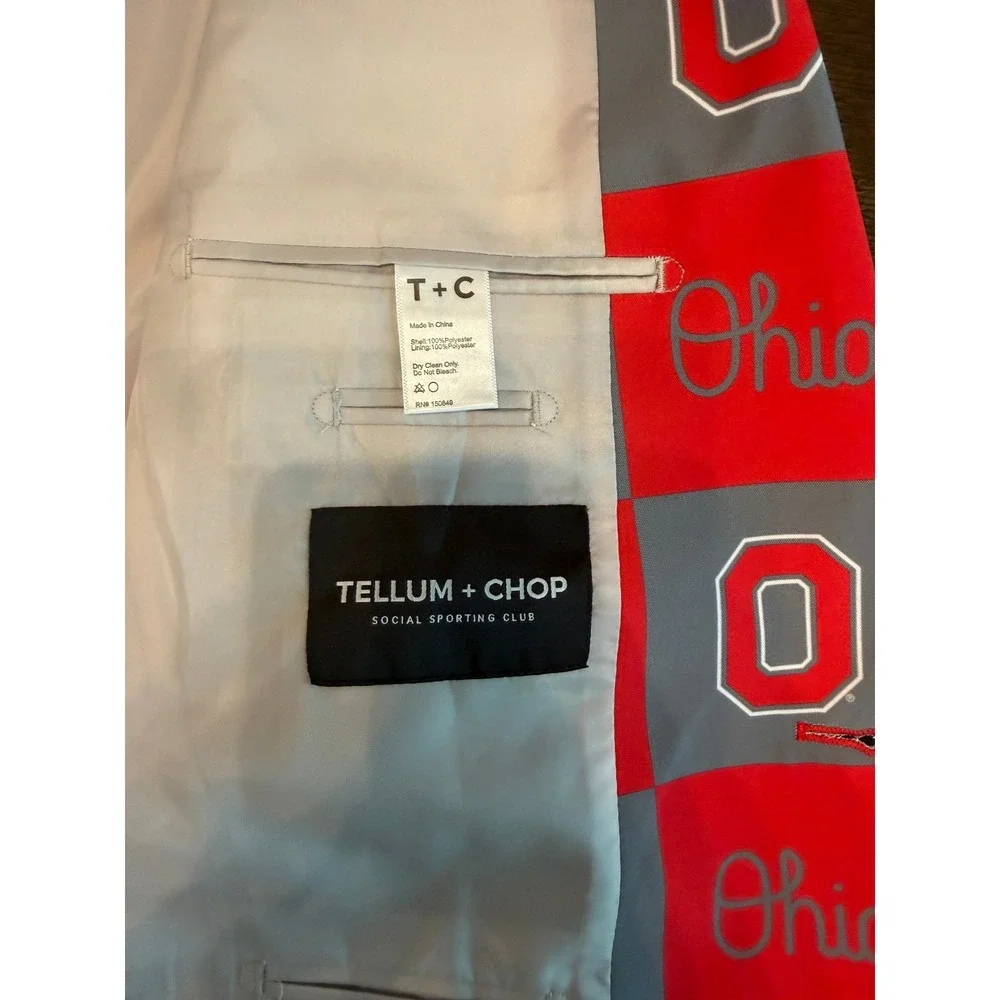 Tellum + Chop Ohio State Suit 42 Jacket 38x36 Pants Game Day Tailgate NWT